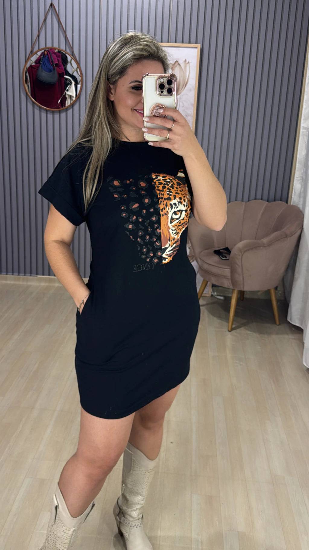 Vestido Casual Onça