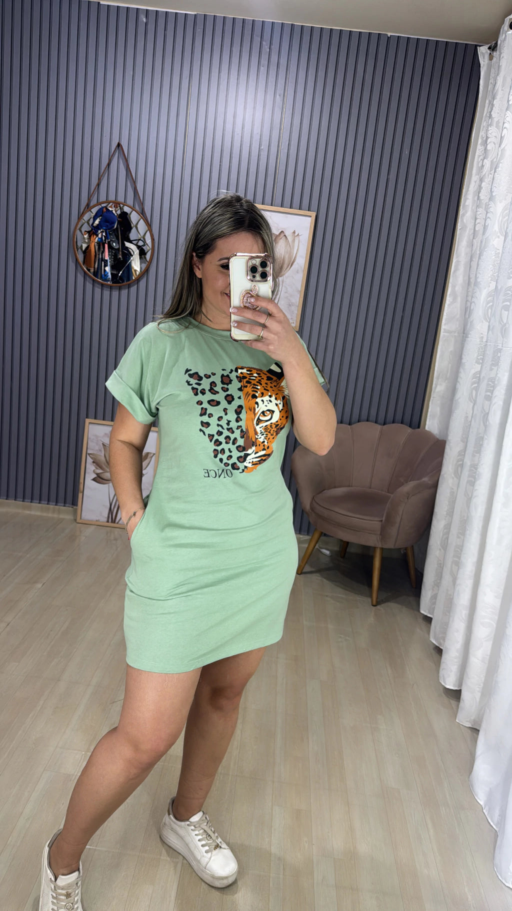 Vestido Casual Onça