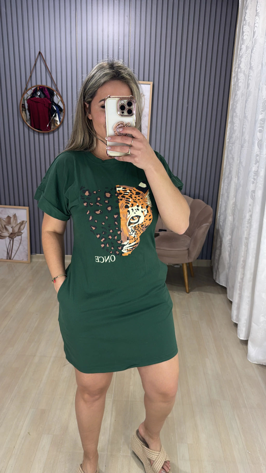 Vestido Casual Onça
